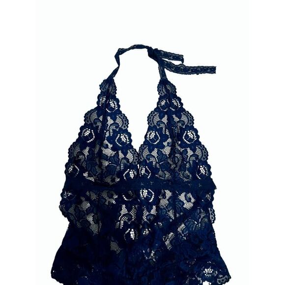 Adome Woman’s NAVY Blue Sheer Babydoll Lace Teddy. Blue not Black NWT Size XL - Picture 2 of 13
